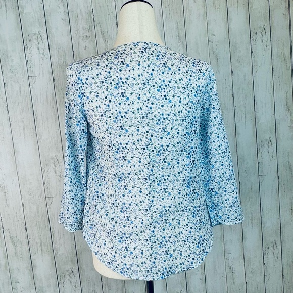 Mossimo | Blue Floral Cotton Blouse M – Cottagecore Boho Spring Top 🌿💙 - Picture 12 of 13